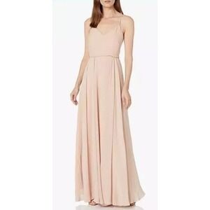 BHLDN Anthropology Jenny Yoo Inesse Dress Rosewater Pink‎ Chiffon Long Size 2
